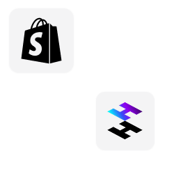 Floating shopify and hydrogen logos
