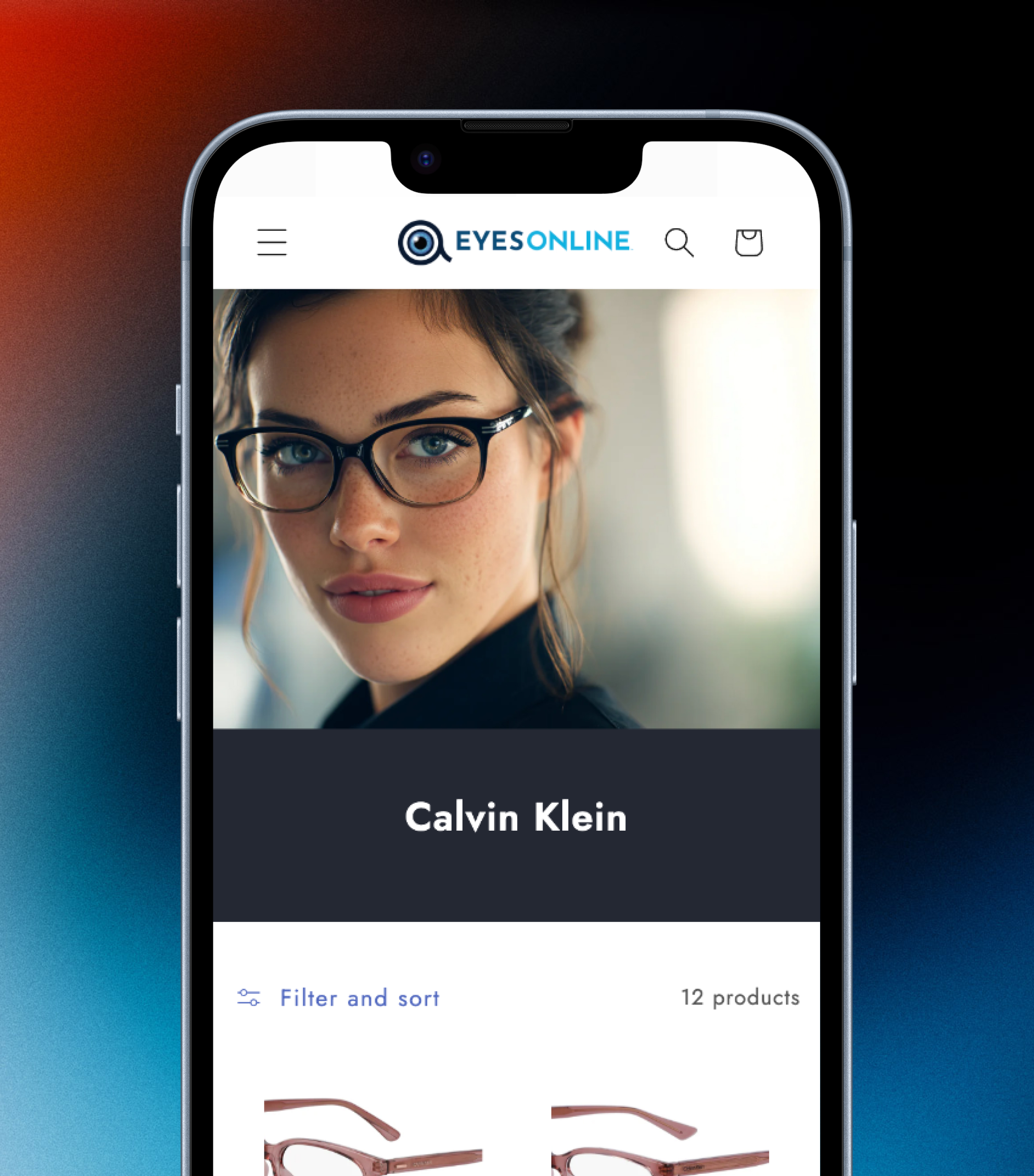 Image of ecommerce build in an iphone device